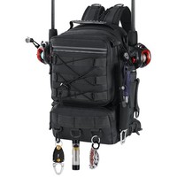 Angelrucksack Rutenhalter Wasserdicht Schwarz Outdoor Angeln Tasche 35X25X16Cm