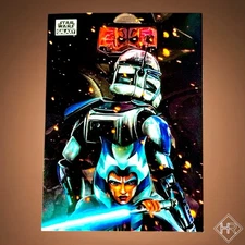 2025 Topps Chrome Star Wars Galaxy #53 Shattered - Ahsoka - Captain Rex - Maul