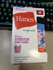 4 Pack Hanes Originals Girls Size medium 7 - 8  Crop Camis Top tank