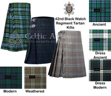 Black Watch Tartan Scottish 8 Yard Kilt - Custom Made By Celtic Attire