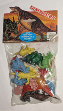 Bagged Set Marx Copies Cavemen Dinosaurs Vintage Hong Kong Plastic Figures