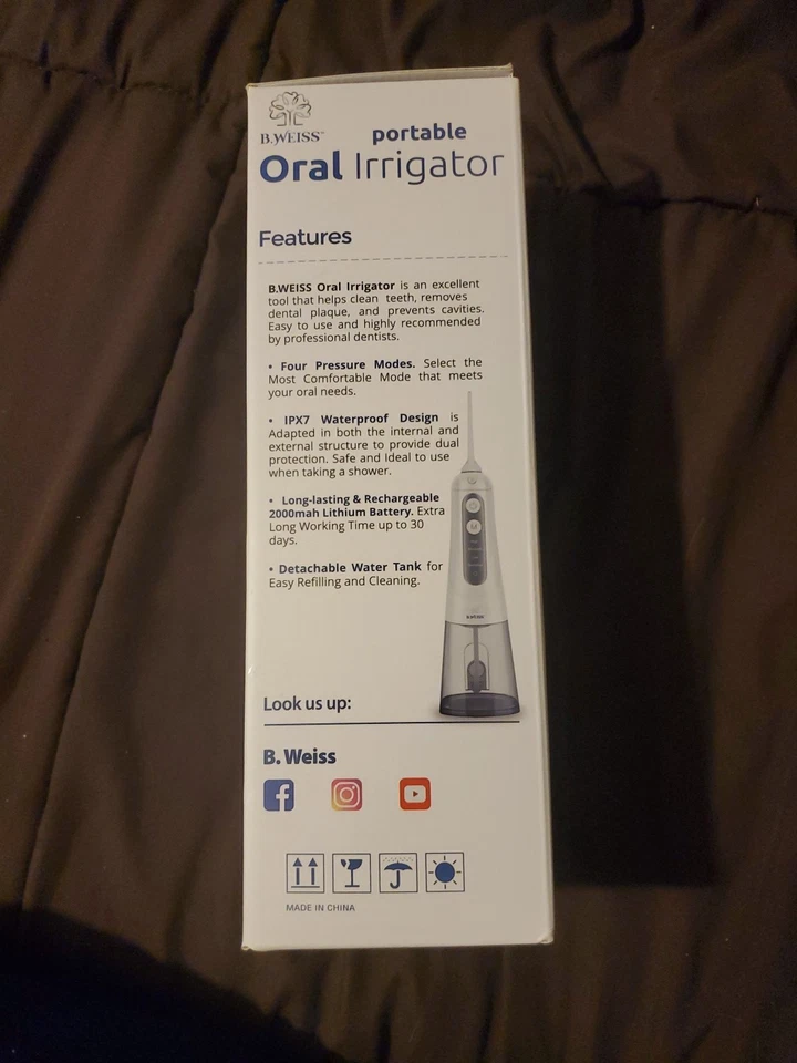 ПОРТАТИВНЫЙ ОРАЛЬНЫЙ ИРРИГАТОР 300 МЛ РЕЗЕРВУАР ДЛЯ ВОДЫ (ОТ B. WEISS) - Изображение 4 из 4