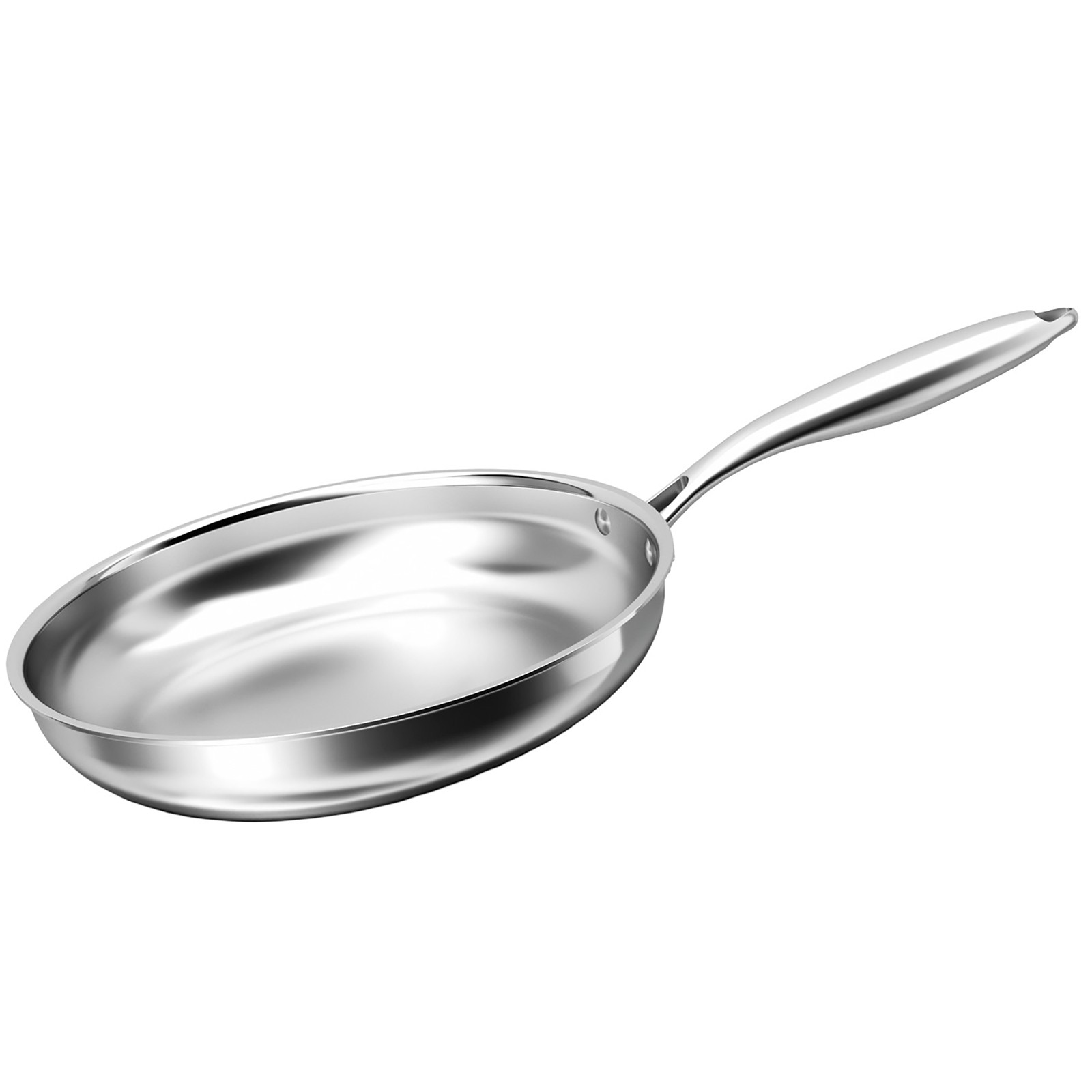 Poêle induction inox 28 cm Cheffinger argentée tous feux grand format
