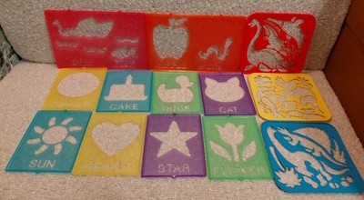 Vintage 90s Tupperware Tuppertoys Lisa Frank Colorforms 79pc Stencil Lot