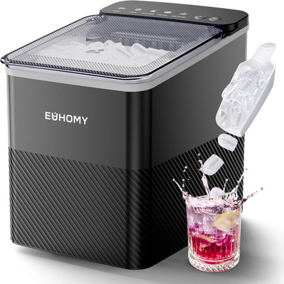 Eiswürfelmaschine, Kompaktes Design, Ein-Knopf-Einstellung, 9 Eiswürfel in 2 Grö