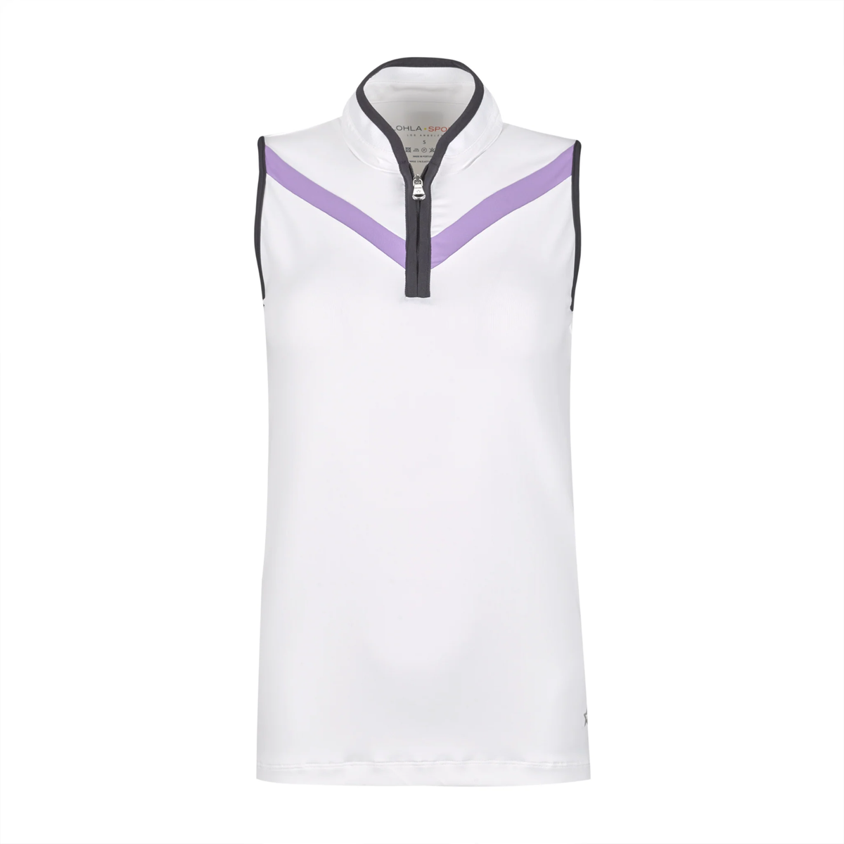 Lohla Sport Bailey Sleeveless Ladies XS Lilac white Golf 1/4 zip
