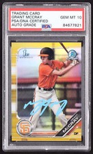 Grant McCray Signed 2019 Bowman Chrome Draft Gold Refractors #BDC4 RC #31/50 (PS