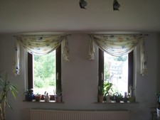 Gardinen Set Querbehang für 2 Fenster Maßanfertigung 