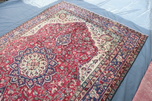 6'6x9'8 ft Antique Caucasian Rug, Afghan Handmade Faded Wool Rug-Living Room Rug - Picture 14 of 17