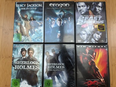 6 DVD's zum Gesamtpreis, Sherlock Holmes, Percy Jackson, Eragon, 2 Fast 