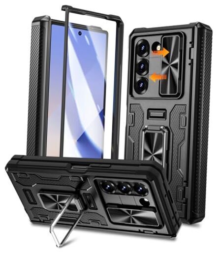 Case for Galaxy Z Fold 6 Case, Full Body PC & TPU Dual Layer Shockproof Black