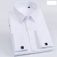 Luxury Mens Dress Shirts French Cuff Long Sleeve Business Work Multicolor Shirts