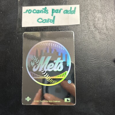 C35a upper deck final edition 1991 New York Mets Hologram Sticker Logo