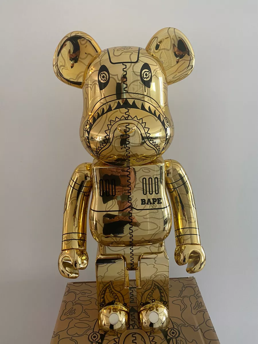 BAPE HAJIME SORAYAMA 1000% Bearbrick Gold Chrome Be@rbrick A Bathing Ape  Limited