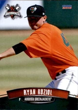 2016 Augusta Greenjackets Choice #17 Ryan Koziol Palos Park Illinois IL Card