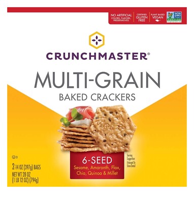 Crunchmaster Multi-Grain 6-Seed Baked Crackers Wholesome Grains Incredible 28 oz
