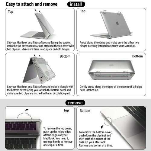 Etui IBENZER do MacBooka Pro 13 15 cali z pokrowcem klawiatury + ochraniacz ekranu - Zdjęcie 57 z 214