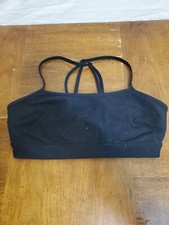 Abercrombie Black Strappy Bralette Sports Bra Crop Top Adjustable Straps Sz S