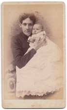 Antique CDV Circa 1880s Henry S. Allen Young Lady & Cute Baby Manchester