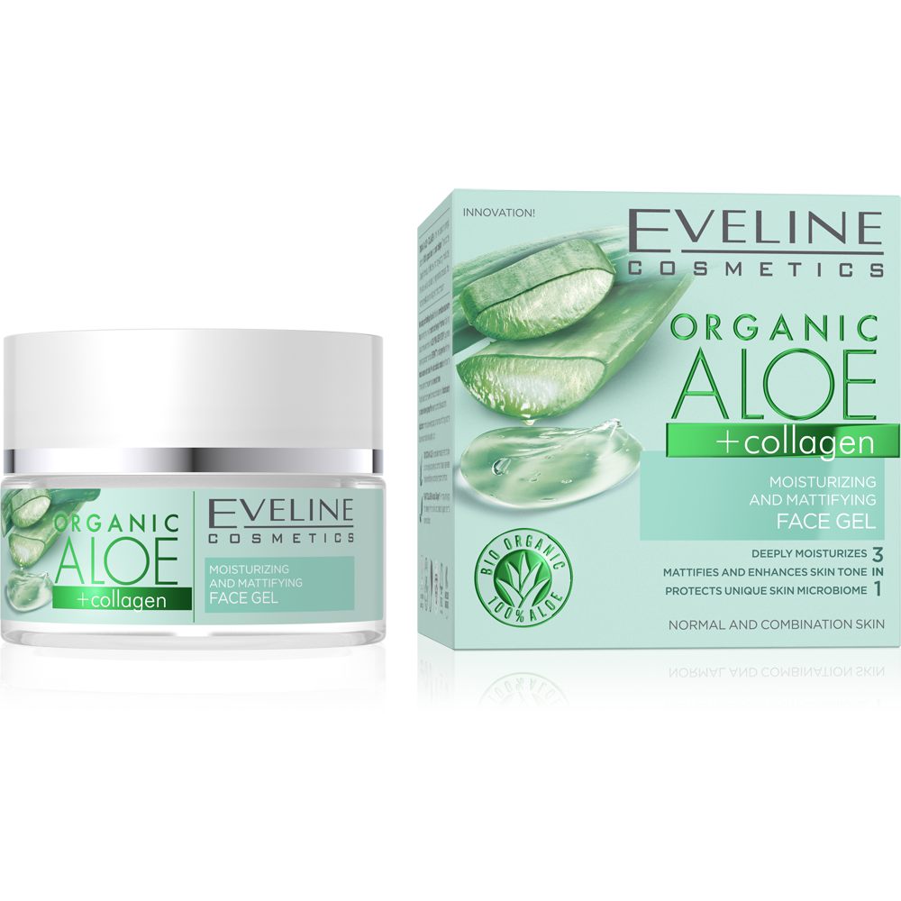 Eveline Organic Aloe + Collagen Wegański Nawilżający Żel 50m - Image 3