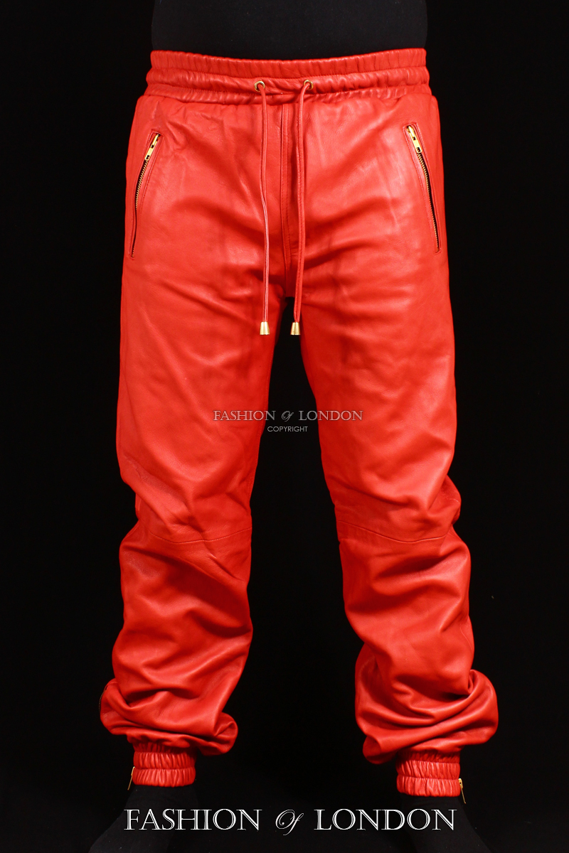 Bear Gang Red Drawstring Jogging Trousers