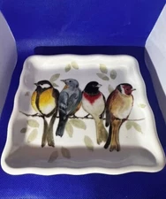 Effetti d' Arte Handmade In Italy Birds 7" Square Plate