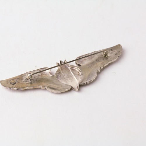 Alas de bombardero vintage de plata esterlina de la Segunda Guerra Mundial de la Fuerza Aérea de EE. UU. - Imagen 3 de 5