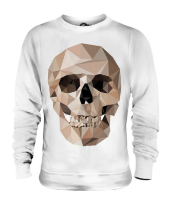 GEOMETRIC SKULL UNISEX SWEATER  TOP GIFT POLYGON SKULL
