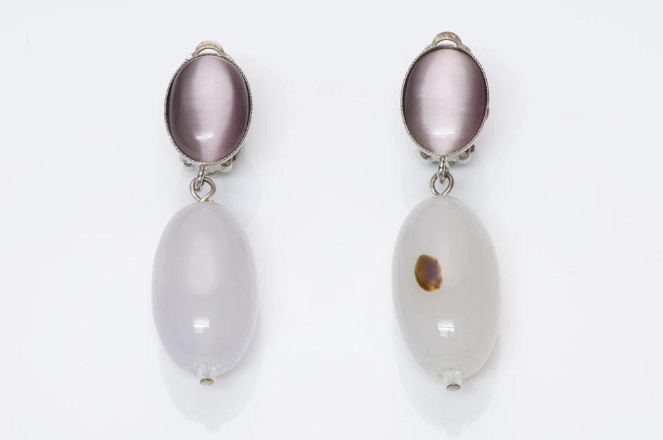 Philippe Ferrandis Paris Chalcedony Drops Long Earrings - Image 2 of 3