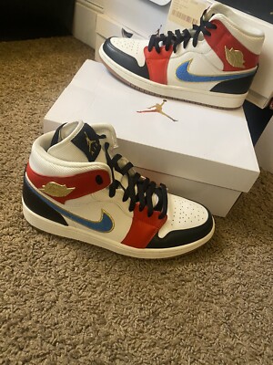 Size 9.5 Men-11W - Jordan 1 Mid Black/Gym Red/Metallic Gold/Sail
