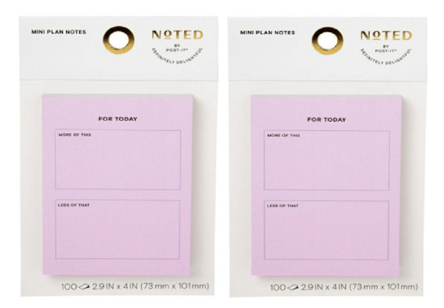 Post it Noted, Pink For Today Notes, 3 in. x 4 in., 100 Sheets 2 Pack
