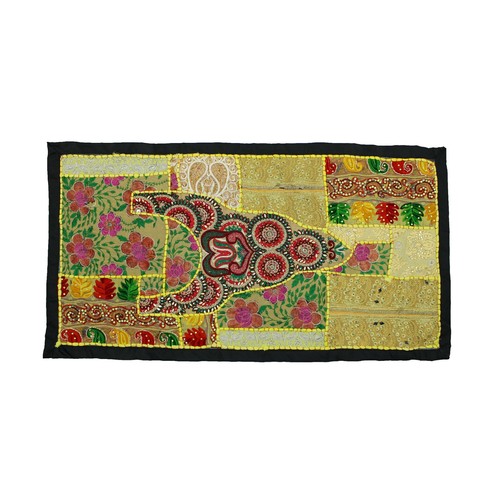 Vintage rare Sindh Pakistan brodé à la main boho Banjara tapisserie murale/nappe Boho patchwork détail broderie textile vintage - Canada