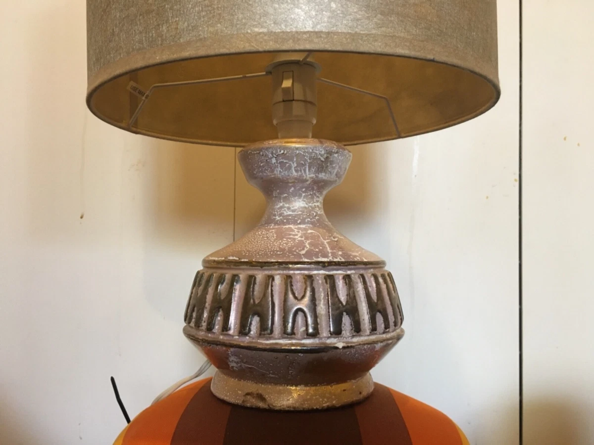 Vintage faux marble ceramic West German Ellis style table lamp