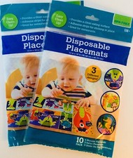 New Disposable Children's Toddler Placemats 20, 3 designs 2 packs of 10 each