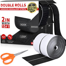 2 Inch X 15Ft Hook and Loop Strips with Adhesive, Double Sided Self Adhesive, Ny