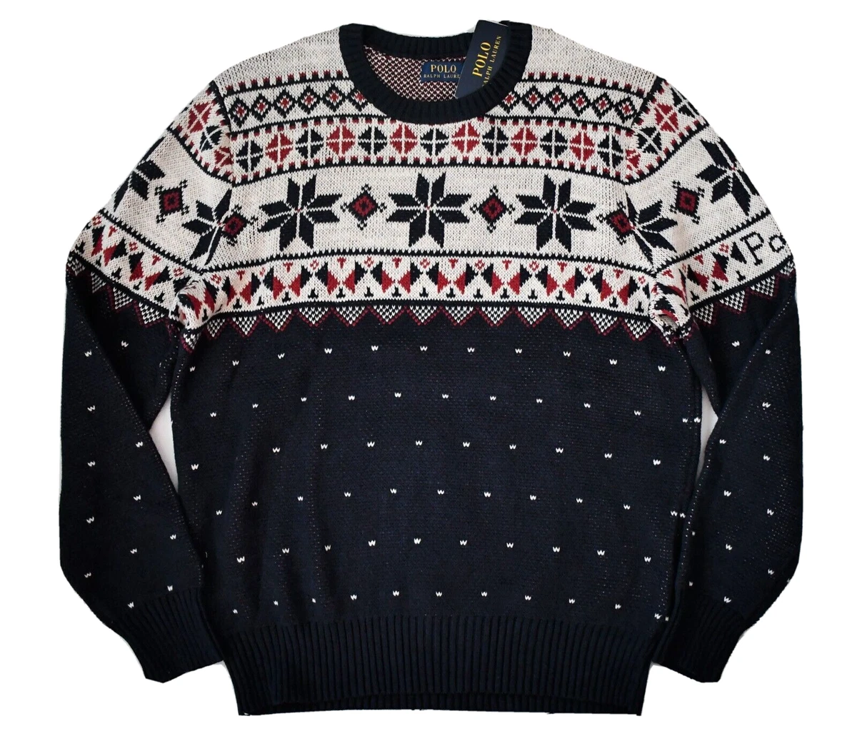 NEW POLO RALPH LAUREN HOLIDAY HERITAGE FAIR ISLE COTTON Pullover