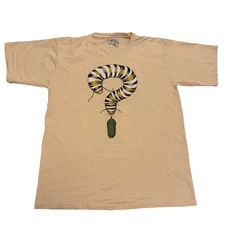 Vintage Caterpillar Monarch Butterfly Cocoon Question Mark T-Shirt Size L 90s 
