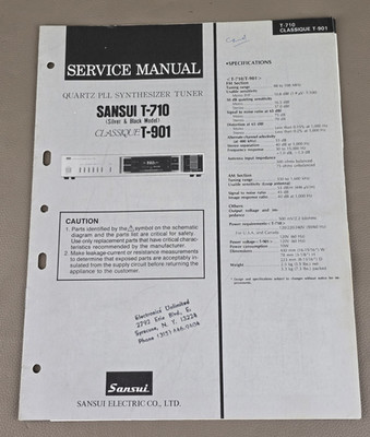 Sansui Quartz PLL Synthesizer Tuner T-710&T-901 Service Manual D-3062