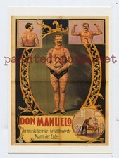 2000 card original 1908 tattoo antique don manuelo sideshow tattooed man 4x6