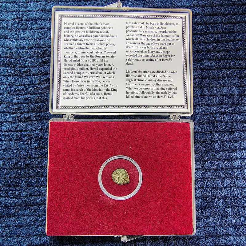 40-4 BC -Herod I The Great- AE Prutah (Widow's Mite) - Ancient Jerusalem, Israel