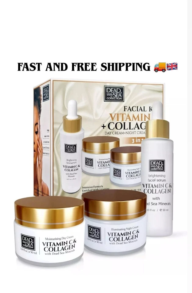 Dead Sea Collection Collagen + Vitamin C 3-in-1 Facial Kit – 3 x 50ml UK