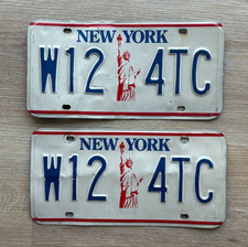 New York State Statue of Liberty License Plates Matching Pair Set W124TC