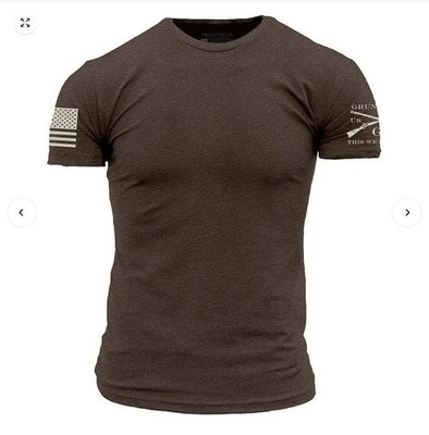 Grunt Style Basic Crewneck T-Shirt Size Large Heather Brown Brand NEW