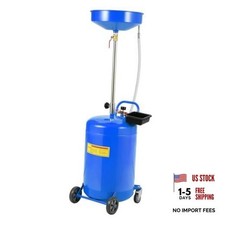 20 Gallon Waste Oil Drain Tank Portable Air Operated Oil 20 Gallons Blue Blue