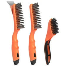 Wire Brush Cleaning Set 3Pc Detail 10-1/2"and 8"for Welding Slag Rust