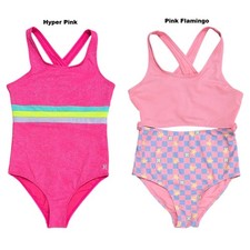 Hurley Girls Lightweight 1-Piece UPF 50 Dull Tricot Fabric Swimsuit