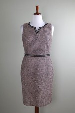 TALBOTS NWT $149 Textured Tweed Sleeveless Lined V-Neck Sheath Dress Size 10
