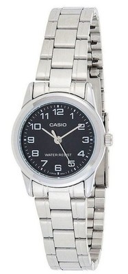 Casio Quartz Black Dial LTP-V001D-1B Stainless Steel Women's Ladies Watch