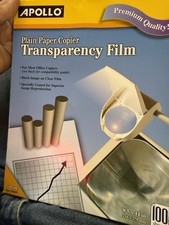 Apollo Plain Paper Copier Transparency Film 8.5 x 11 Clear Film 100-Count