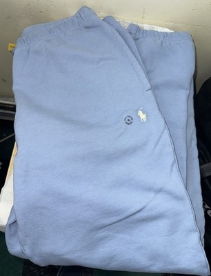 Polo Ralph Lauren Men's 100% Cotton  Blue Double Knit Jogger Pants XL